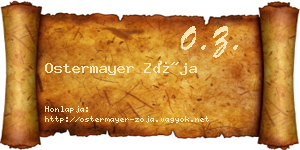 Ostermayer Zója névjegykártya